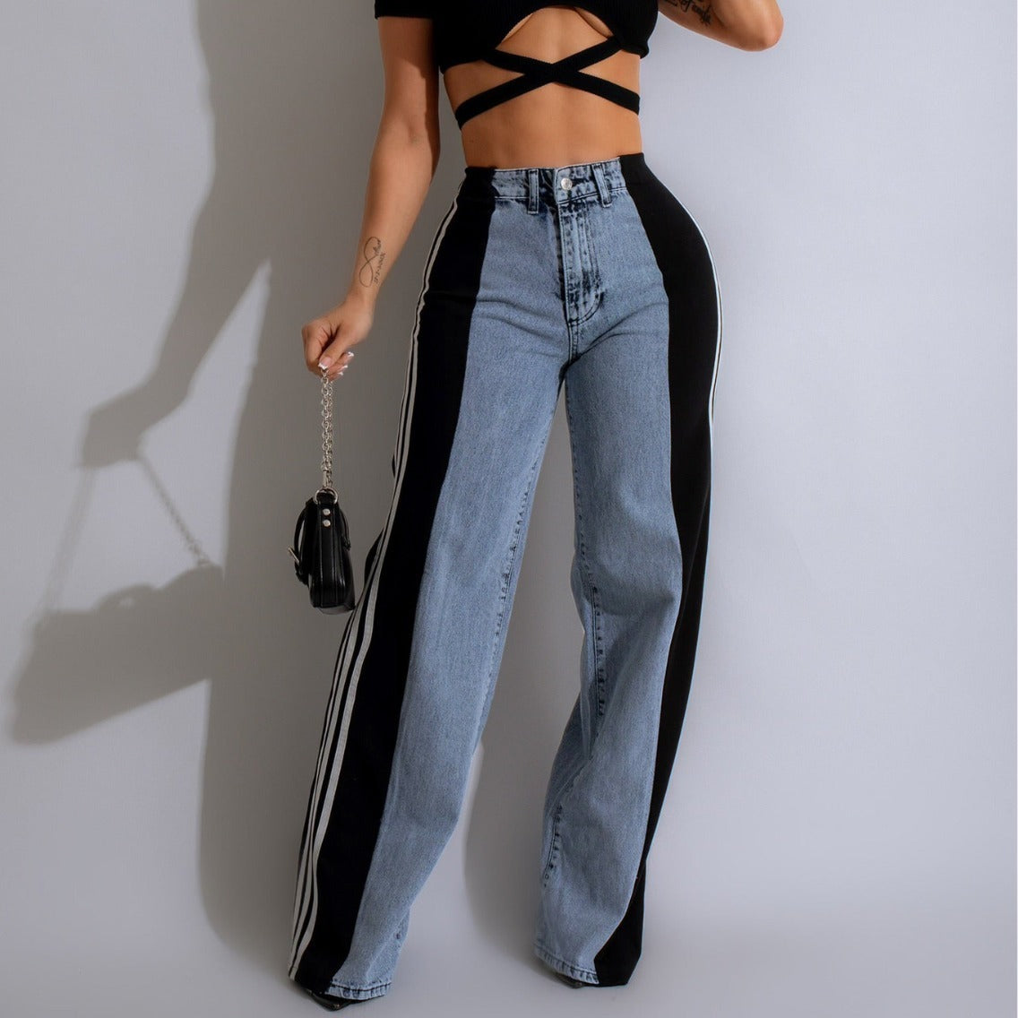 High Waist Straight Leg Trousers