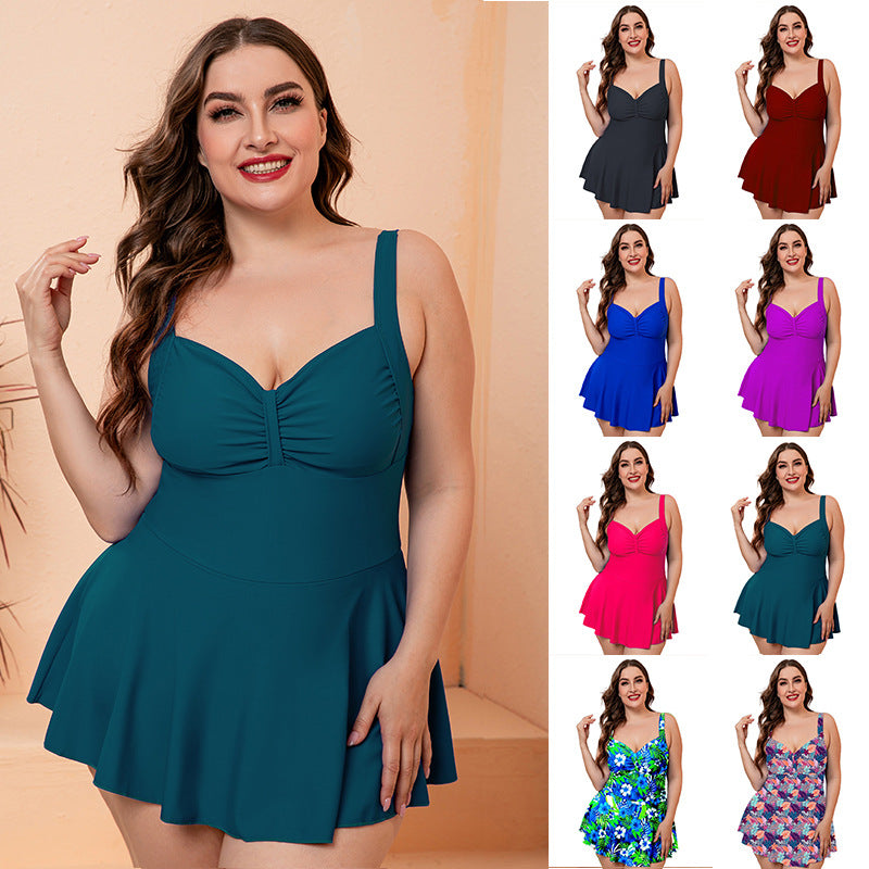 Full Size Gathered Detail Swim Dress