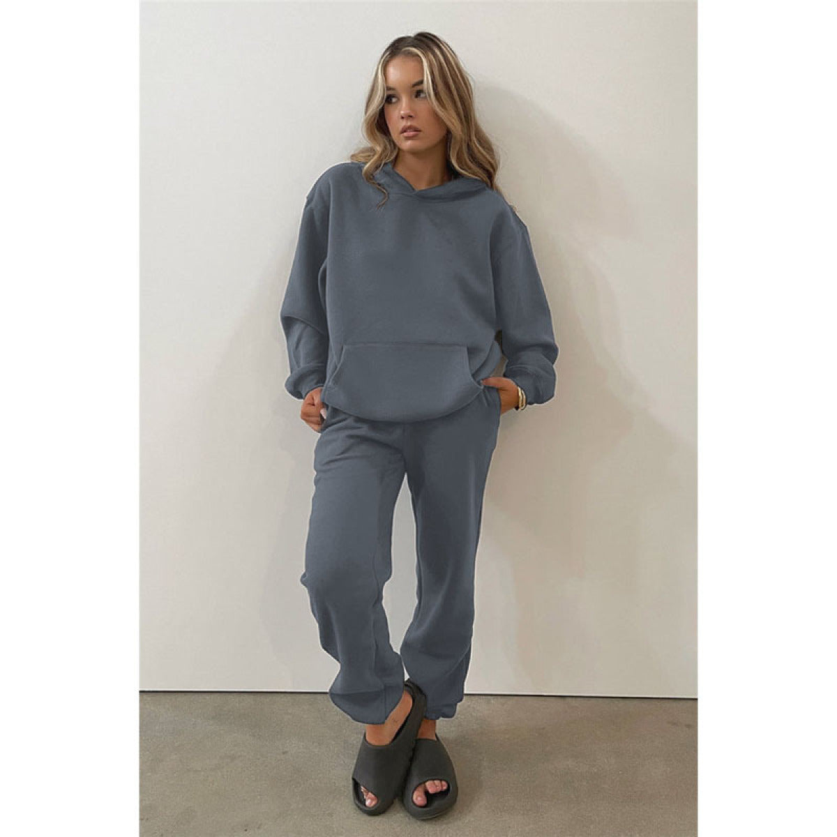 Pullover Long-Sleeved Hoodie & Tie Pocket Pants Sets