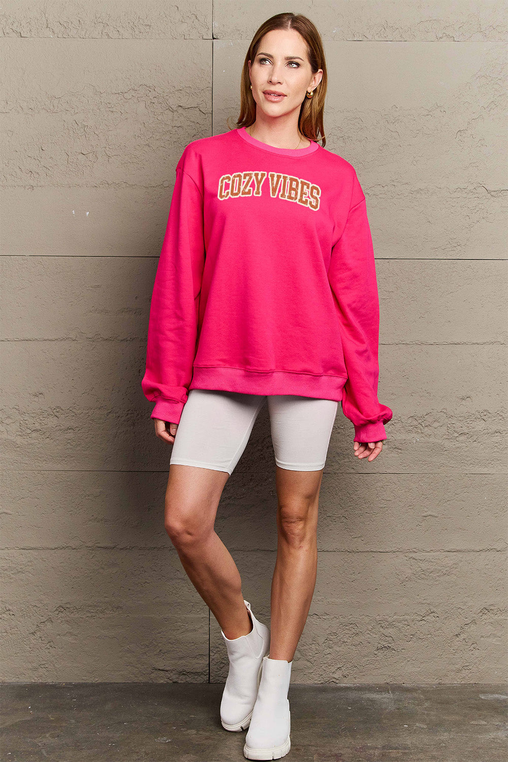 Full Size COZY VIBES Graphic Sweatshirt