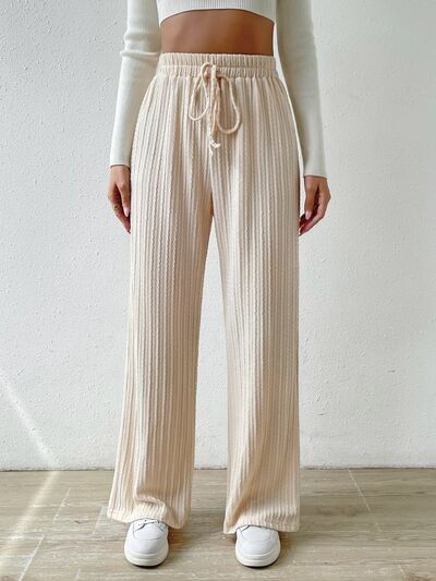 Drawstring Wide Leg Pants