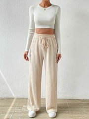 Drawstring Wide Leg Pants