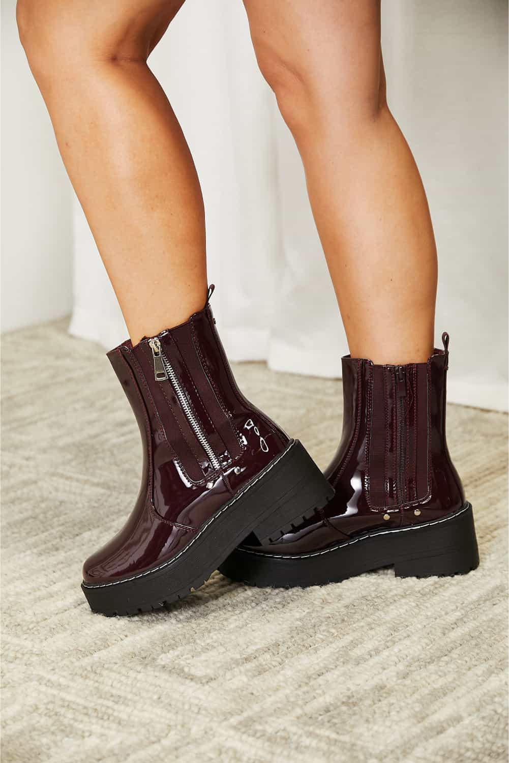 May She Rise Side Zip Platform Boots