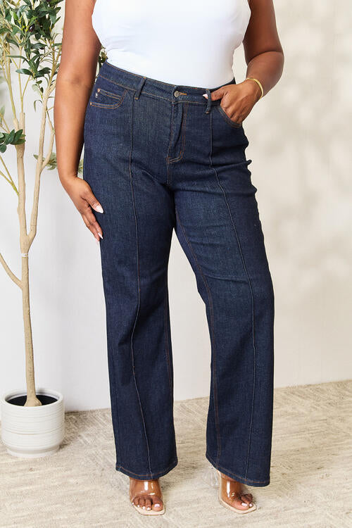 Full Size High Waist Wide Leg Jeans