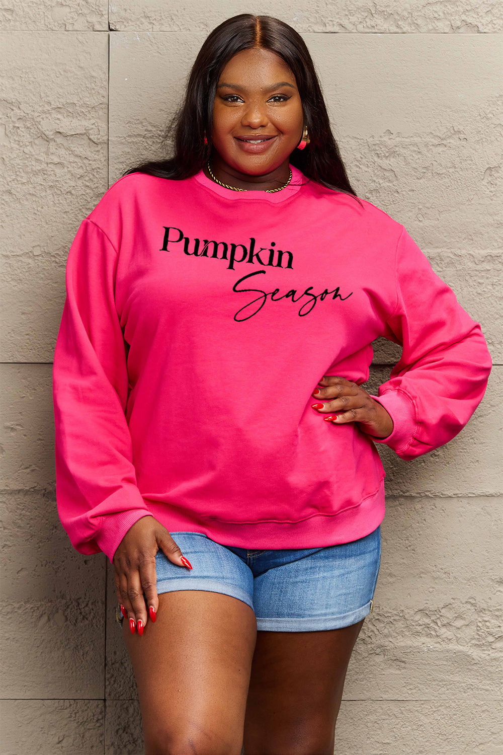 Full Size PUMPKIN SEASON Graphic Sweatshirt