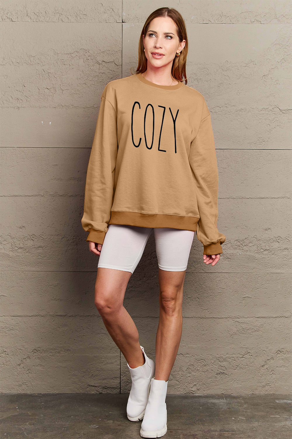 Full Size COZY Graphic Sweatshirt