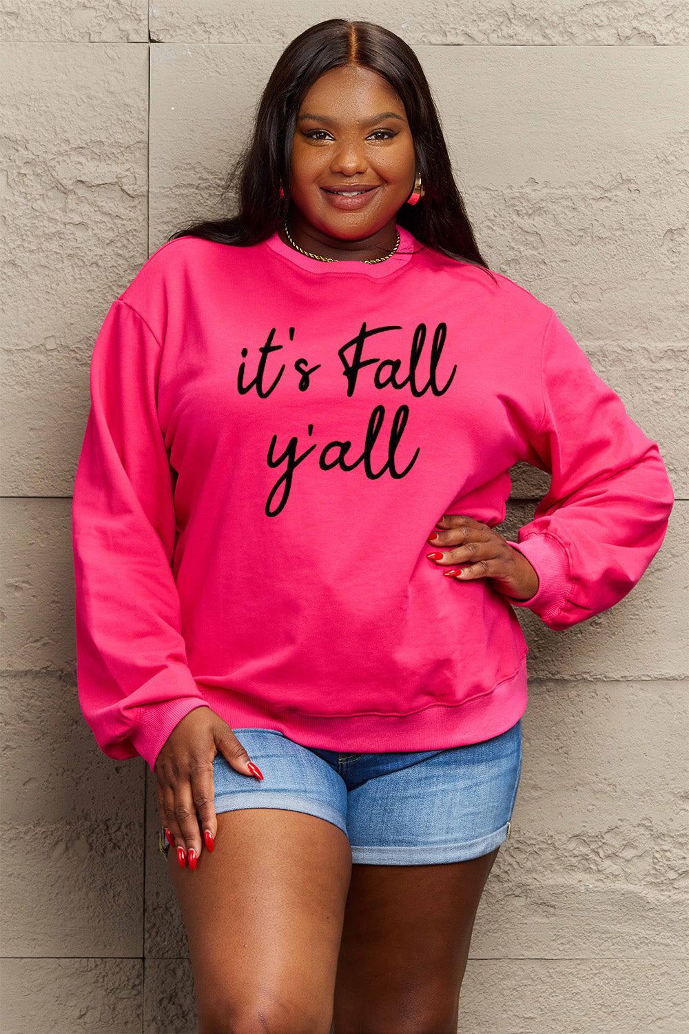 Full Size IT'S FALL Y'ALL Graphic Sweatshirt