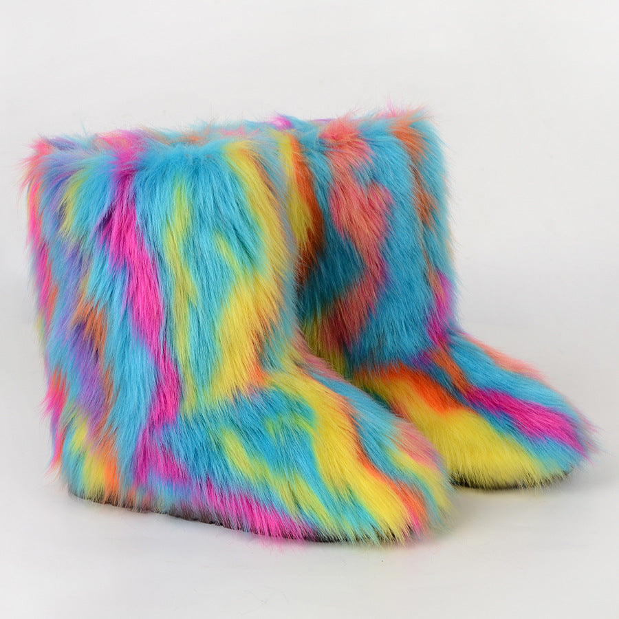 Warm and Furry Faux Snow Boots