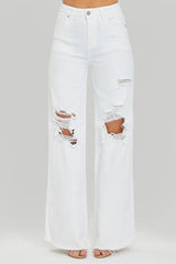 Lily High Rise Distressed Wide Leg Dad Jeans