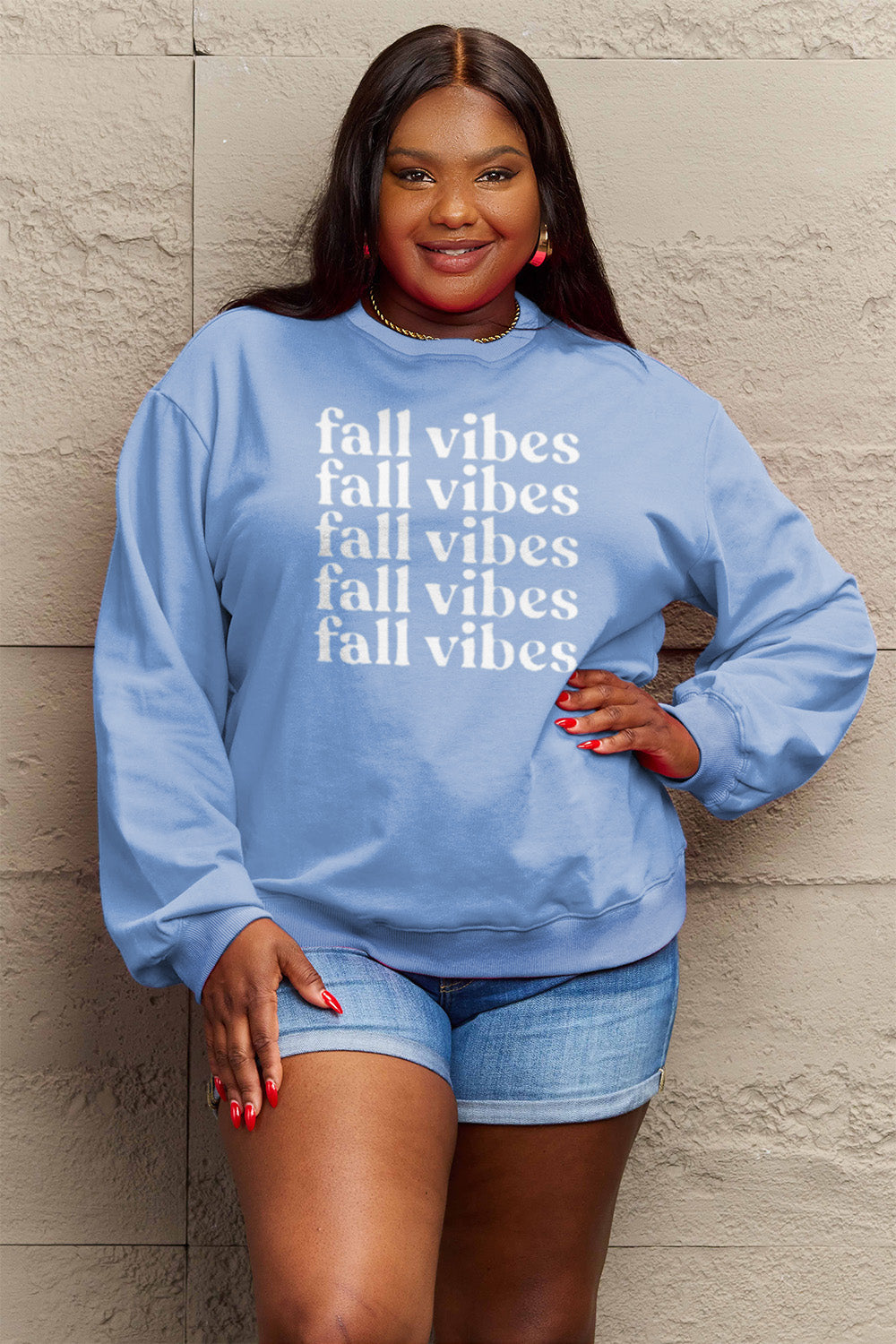 Full Size FALL VIBES Graphic Sweatshirt