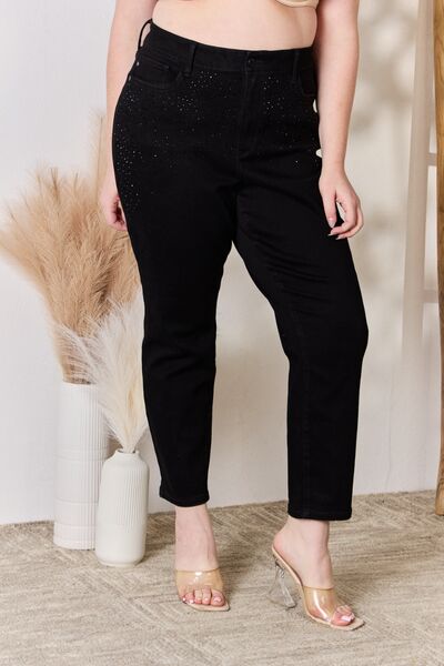 Rhinestone Embellishment Slim Jeans