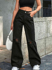 Shai Distressed Wide Leg Jeans