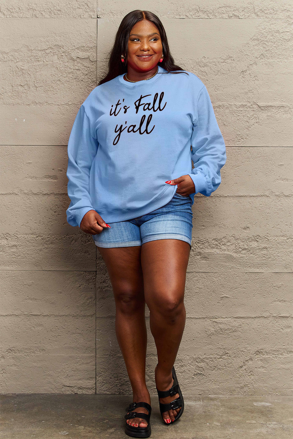 Full Size IT'S FALL Y'ALL Graphic Sweatshirt