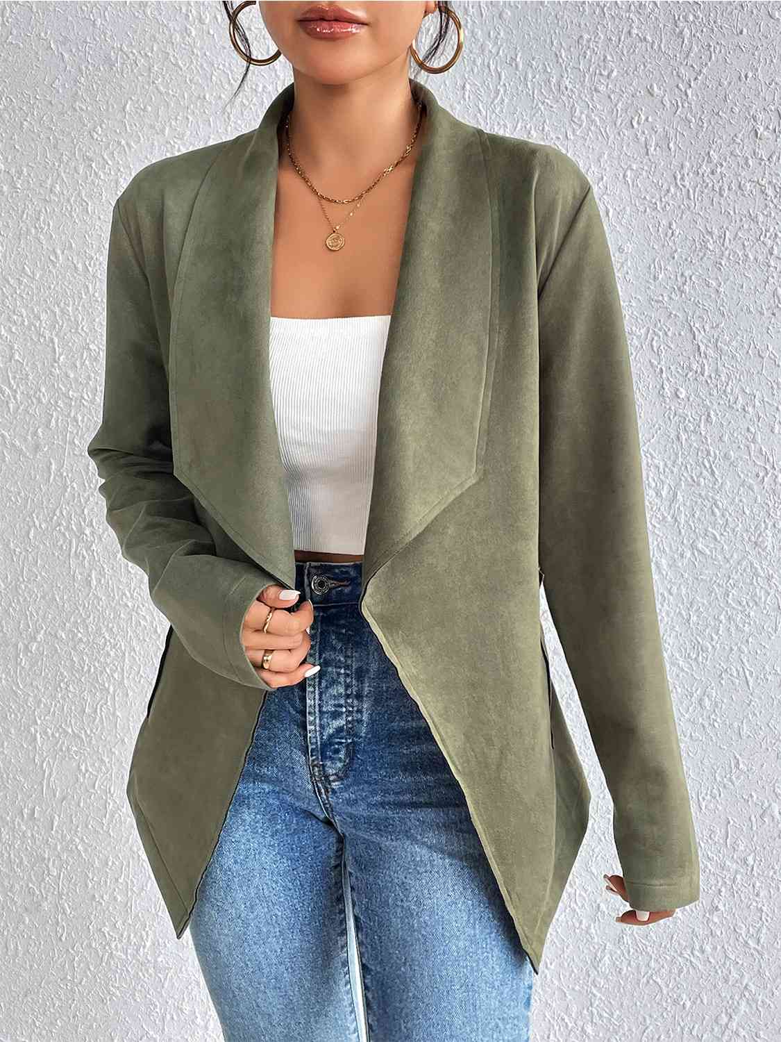 Statement Collar Long Sleeve Jacket