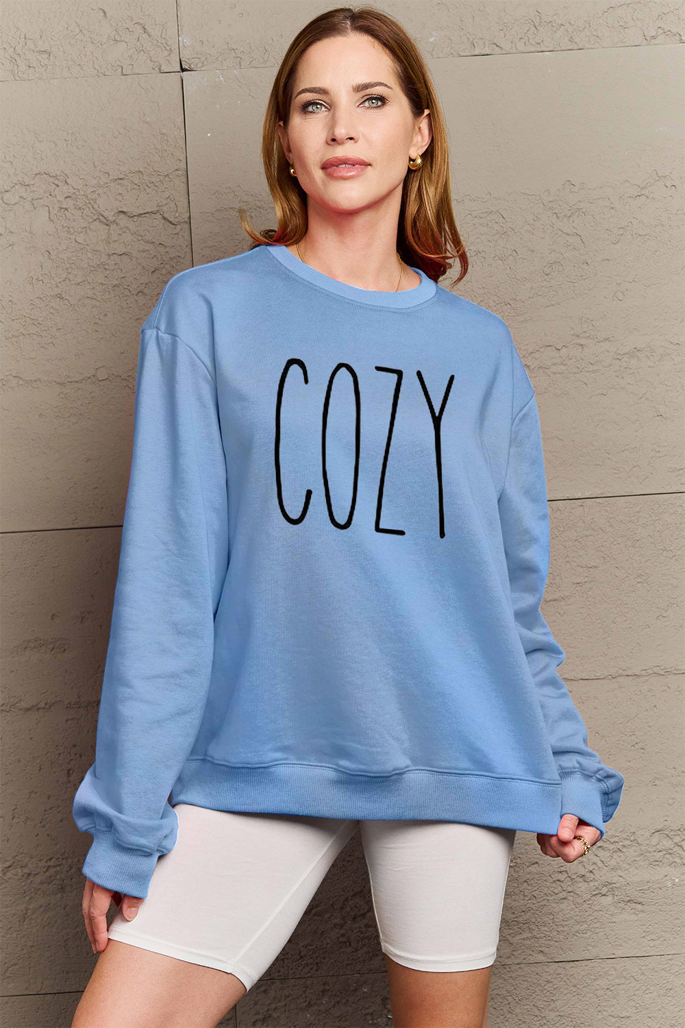 Full Size COZY Graphic Sweatshirt