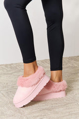 Furry Chunky Platform Ankle Boots