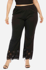 Abbey Plus Size Openwork Detail Pants