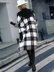 Plaid Button Down Hooded Jacket