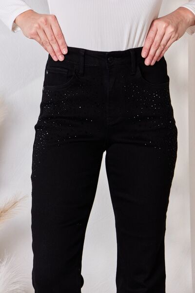 Rhinestone Embellishment Slim Jeans