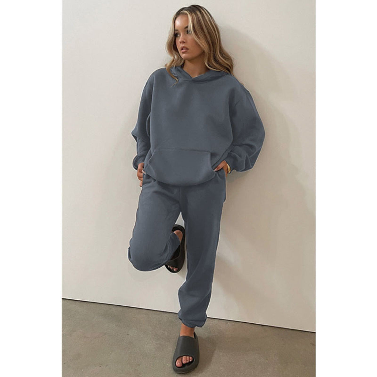 Pullover Long-Sleeved Hoodie & Tie Pocket Pants Sets