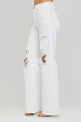 Lily High Rise Distressed Wide Leg Dad Jeans