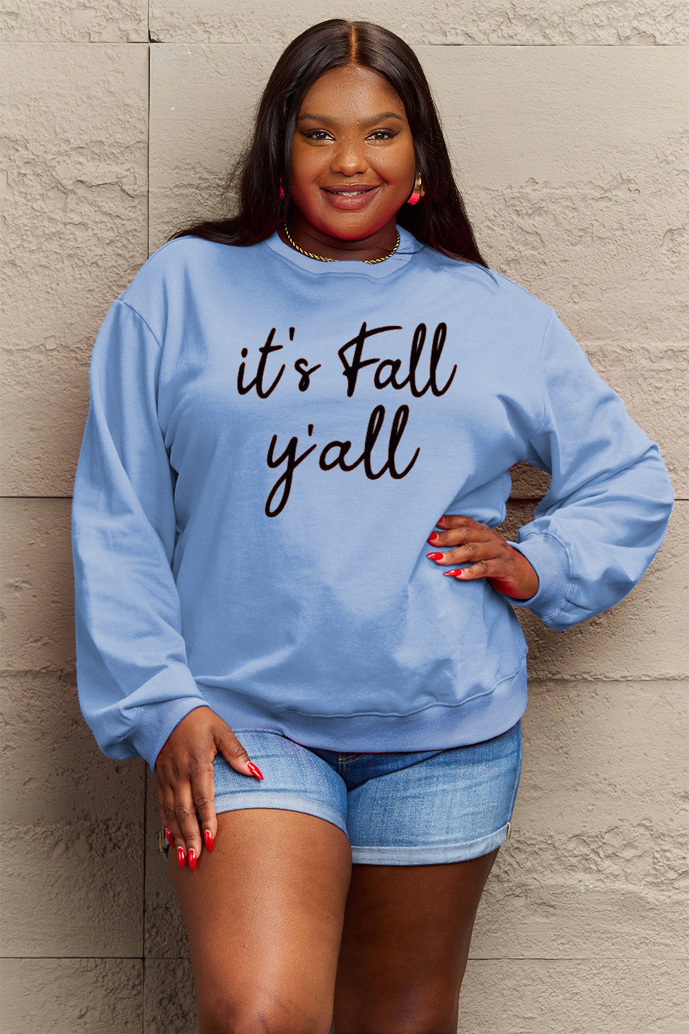 Full Size IT'S FALL Y'ALL Graphic Sweatshirt