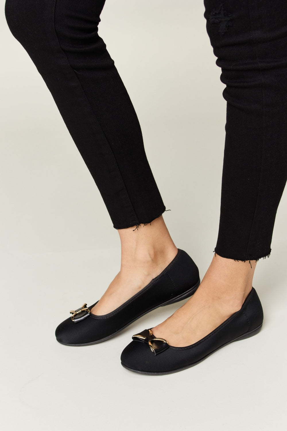 Metal Buckle Flat Loafers