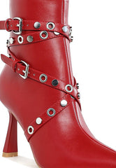 Jaunts Eyelets & Studs Harness Ankle Boots