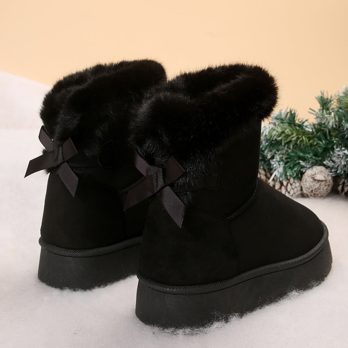 Campfire and Cocoa Bow-Knot Snow Boots