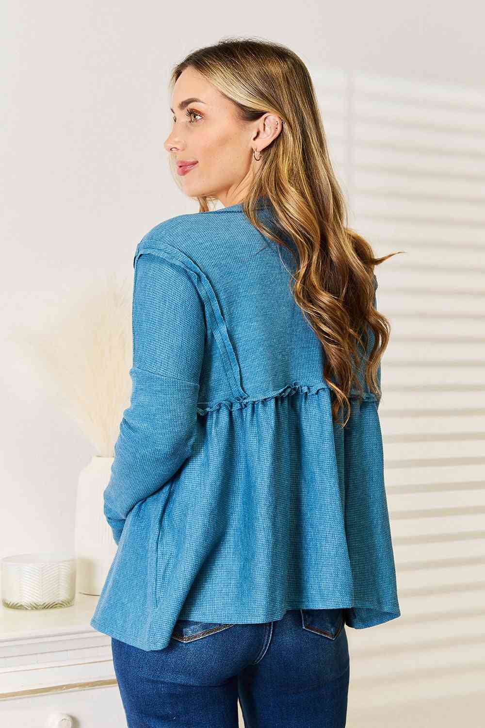 Frill Trim Babydoll Blouse