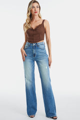 Ultra High-Waist Gradient Bootcut Jeans