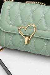 Heart Buckle PU Leather Crossbody Bag