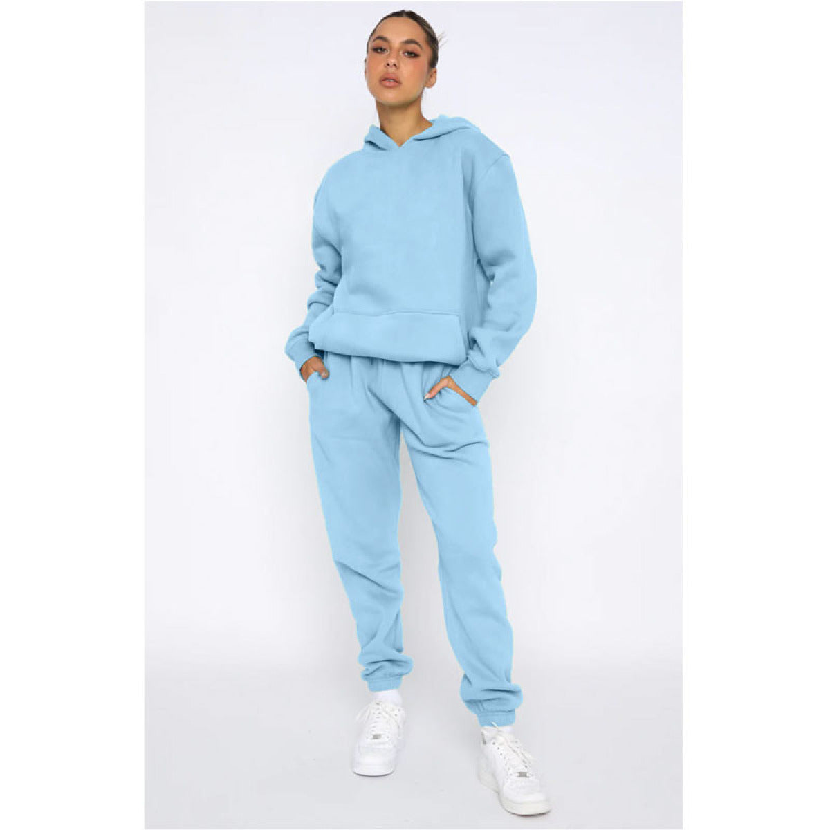 Pullover Long-Sleeved Hoodie & Tie Pocket Pants Sets