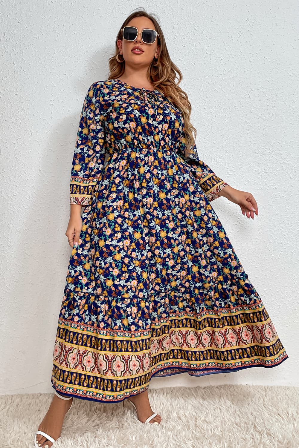 Bohemian Round Neck Maxi Dress