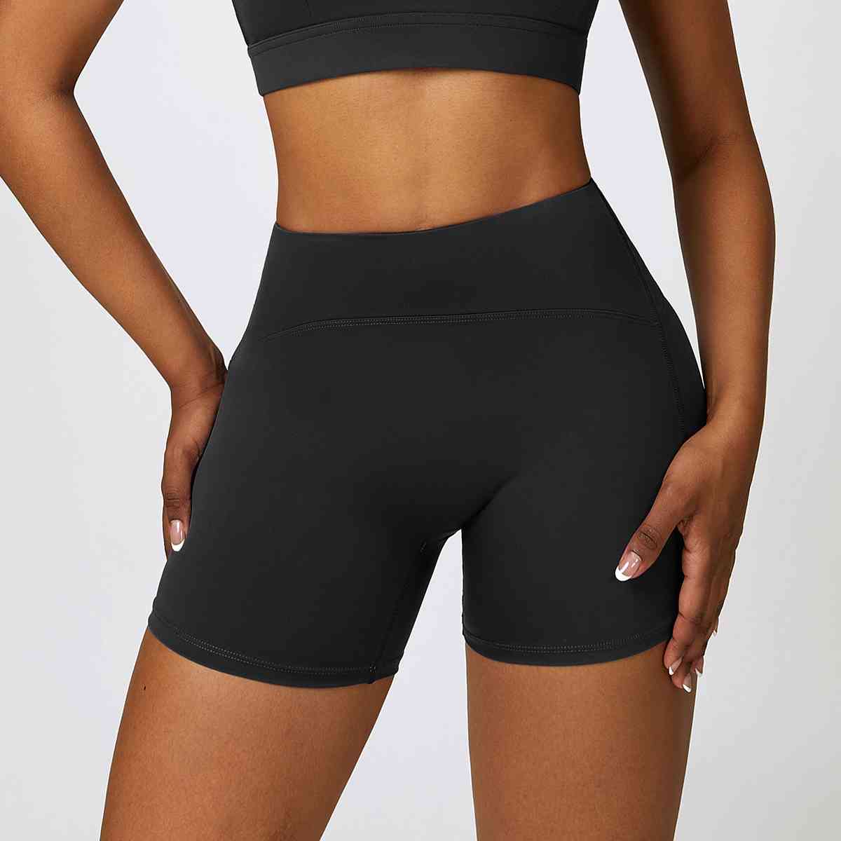 Wide Waistband Slim Fit Sports Shorts