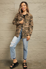 Camouflage Snap Down Jacket