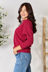 Drop Shoulder Long Sleeve Blouse