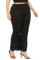 Abbey Plus Size Openwork Detail Pants