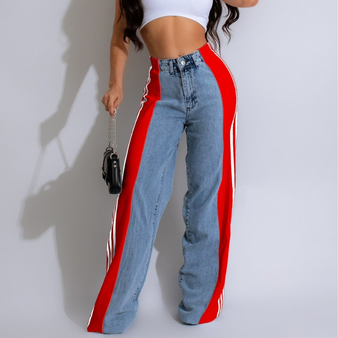 High Waist Straight Leg Trousers