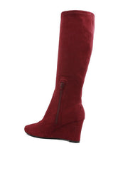 Tulsha Microfiber Wedge Heel Boots