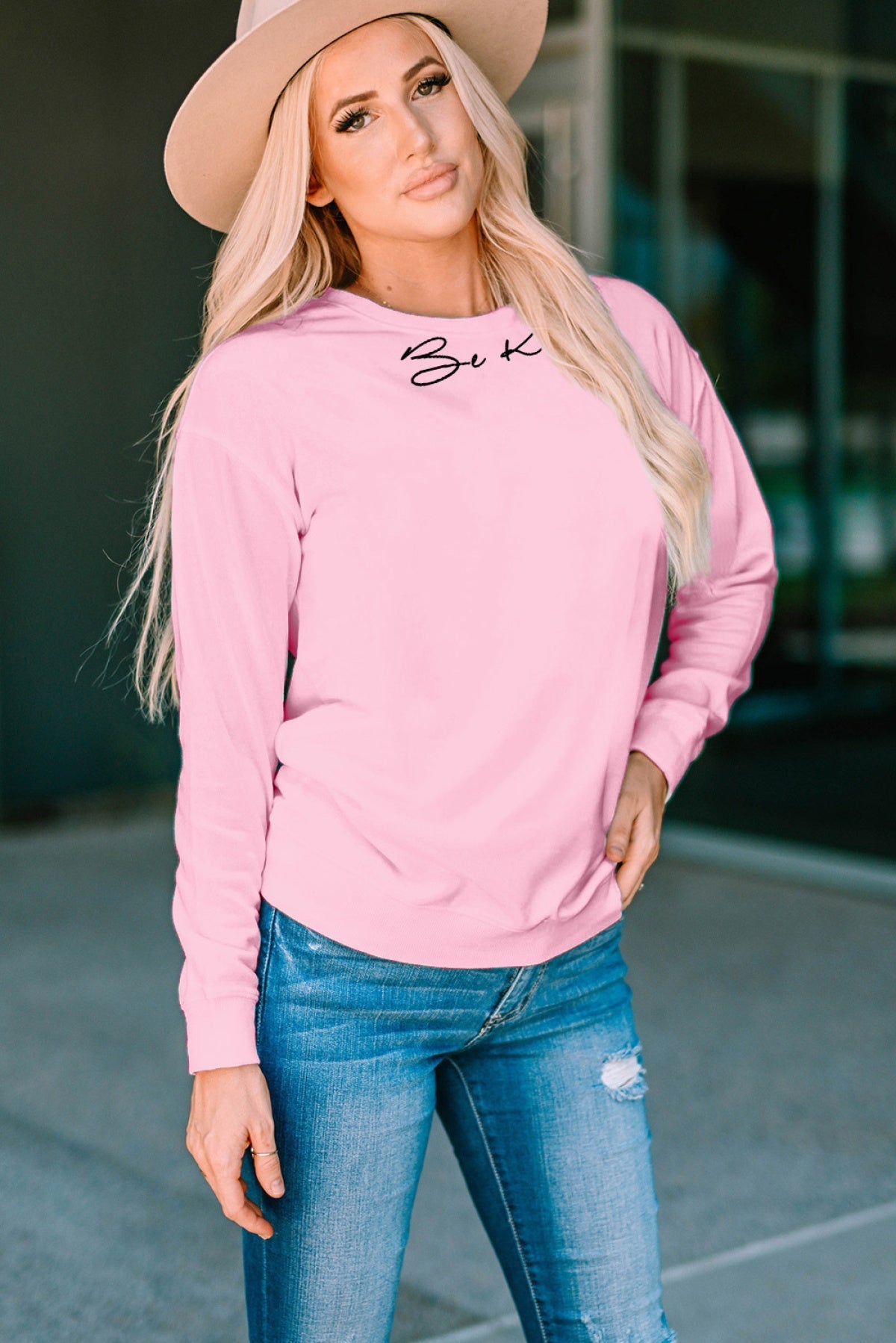 Pink Be Kind Sweatshirts Pink