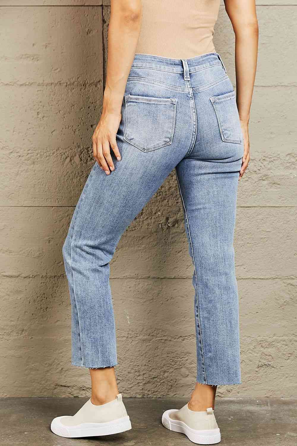 Mid Rise Cropped Slim Jeans