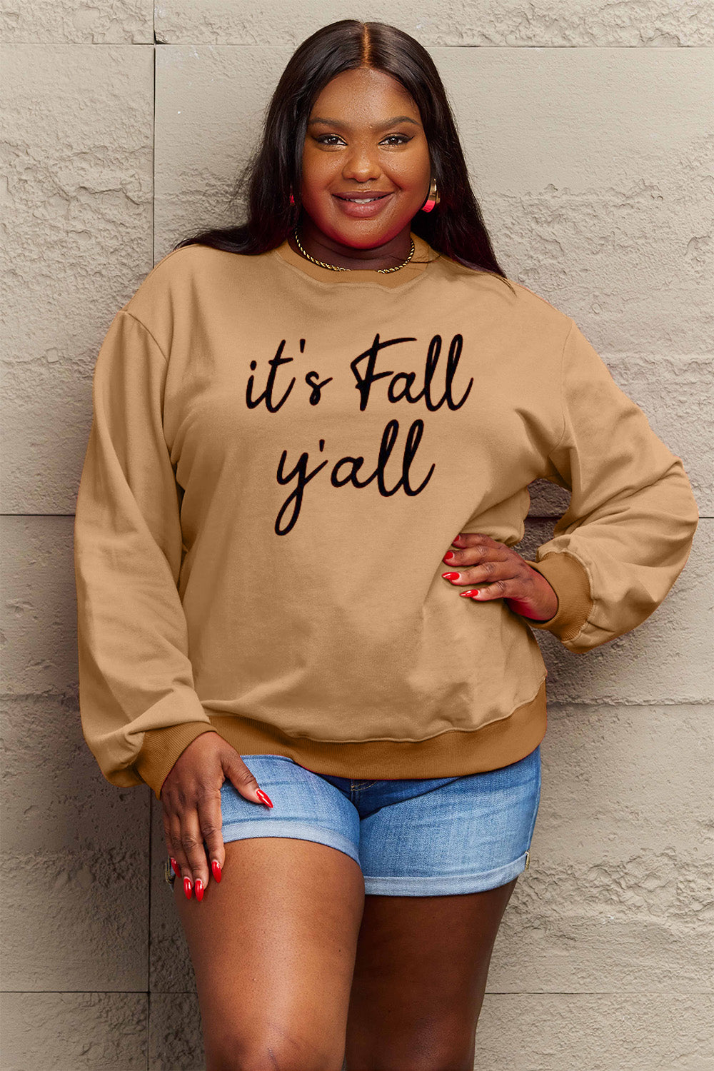 Full Size IT'S FALL Y'ALL Graphic Sweatshirt