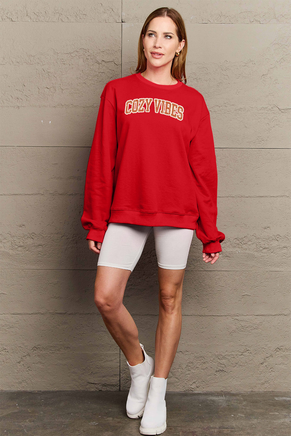 Full Size COZY VIBES Graphic Sweatshirt