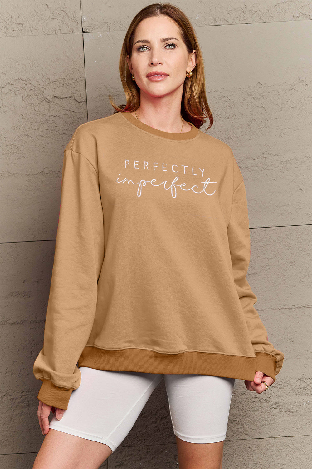 Full Size Graphic Round Neck Sweatshirt