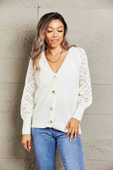 Rib-Knit Plunge Raglan Sleeve Cardigan