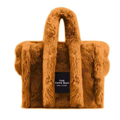 Designer Faux Fur Plush Tote Bag