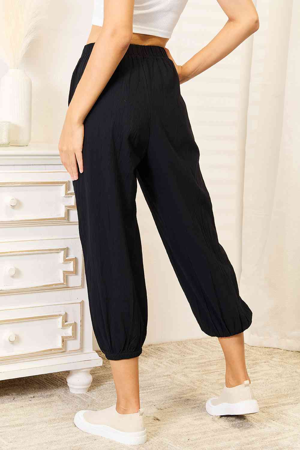 Nikki Decorative Button Cropped Pants