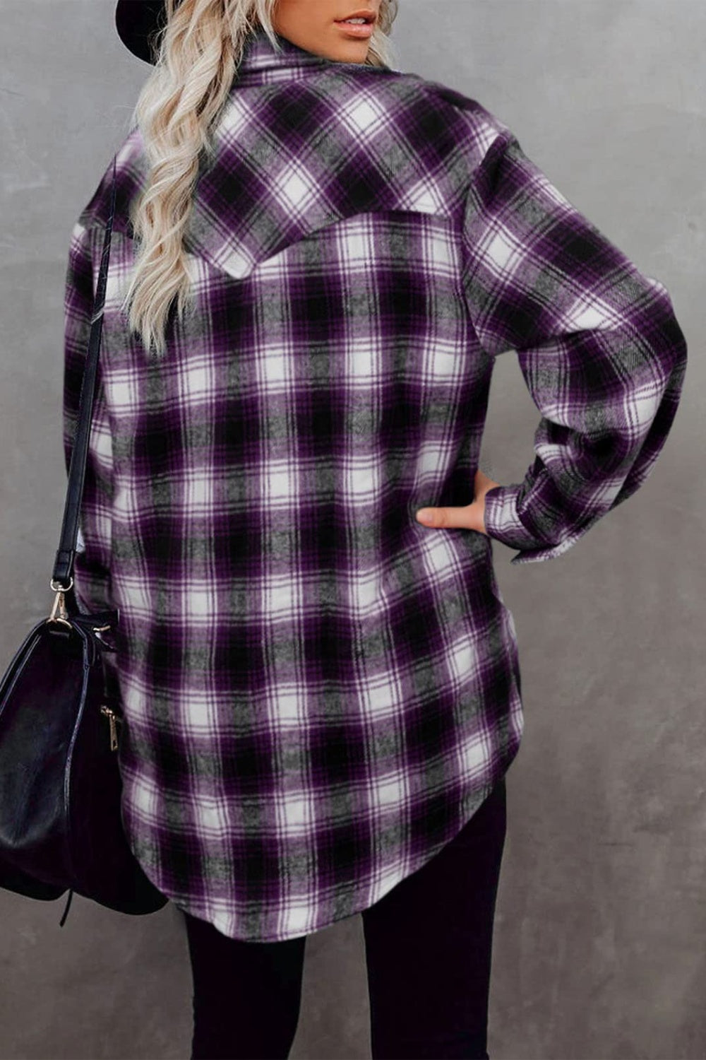 Full Size Plaid Collared Neck Long Sleeve Shirt