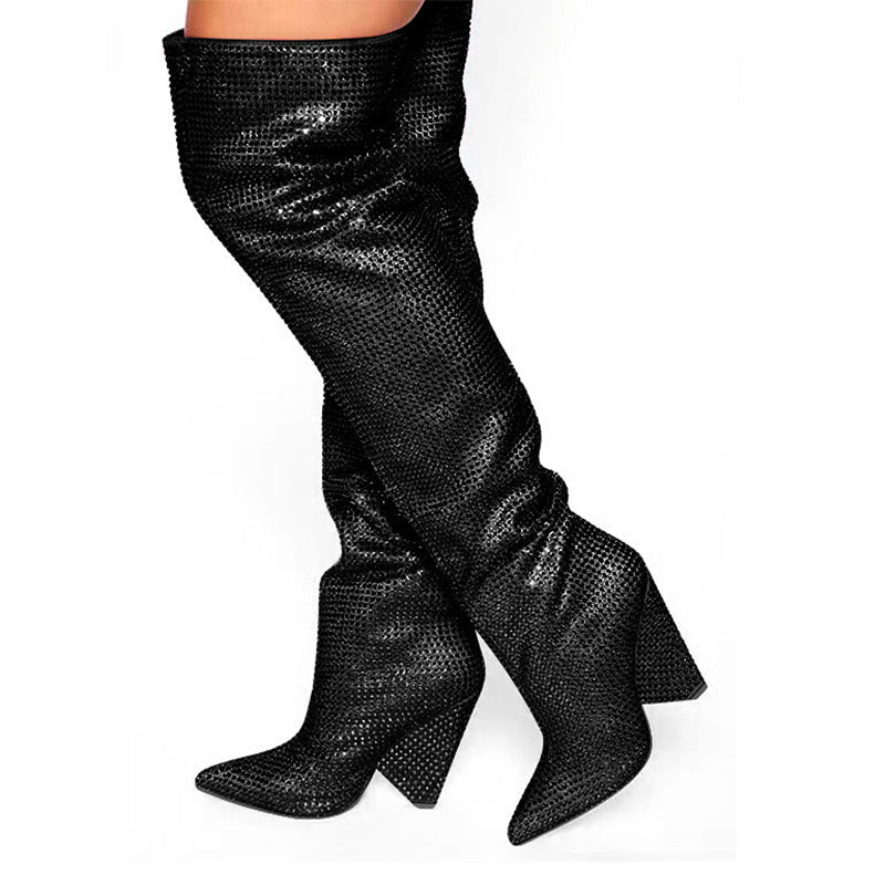 Razzle Dazzle Tapered Heel Wedge Boots